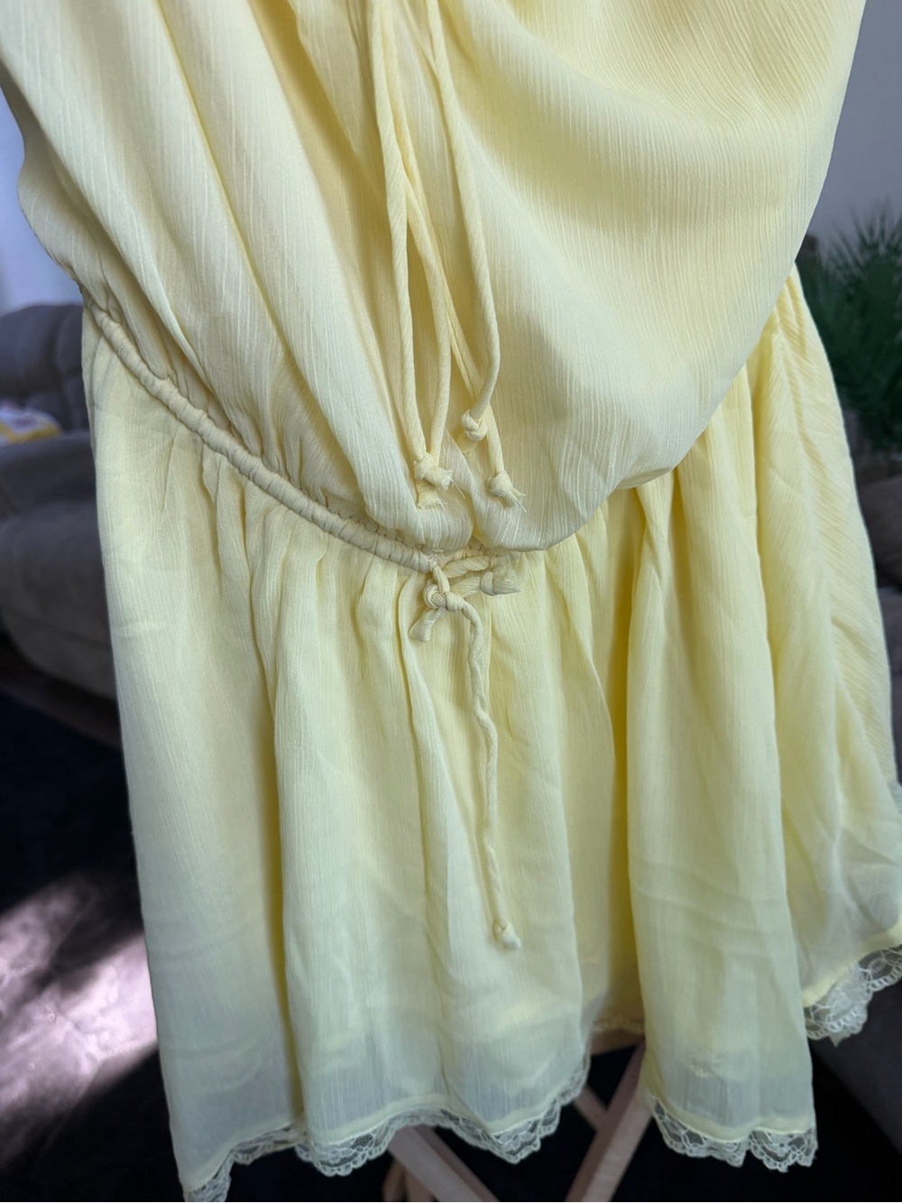 Light Yellow Ruffled Sundress - Picture 2 of 4